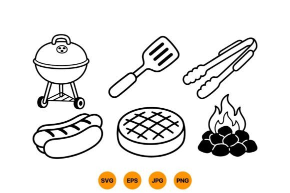 Barbecue Grill Clipart Set Review for Embroidery Projects