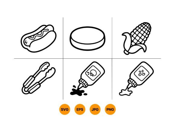 Barbecue Line Art Clipart Set Review