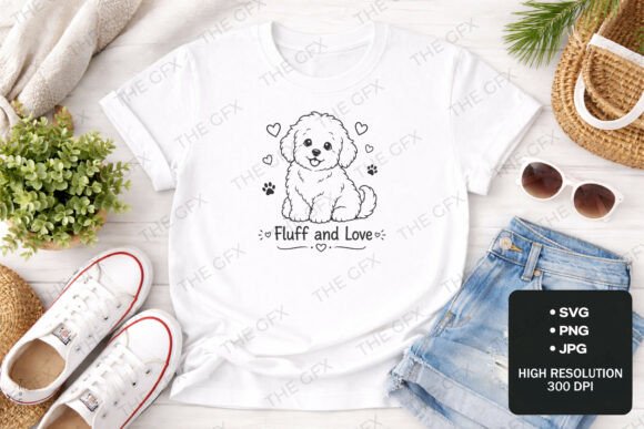 Bichon Frise Fluff Love T-Shirt Design
