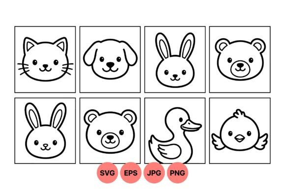 Cute Animal Faces Svg Clipart Review