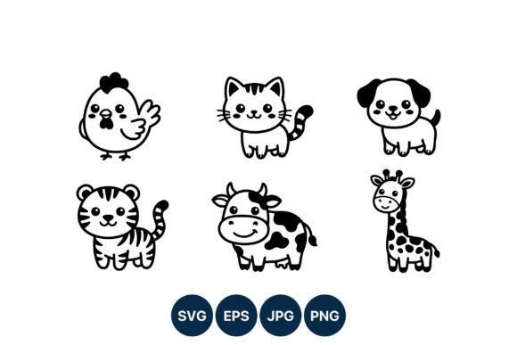 Cute Black and White Animal Icons Review