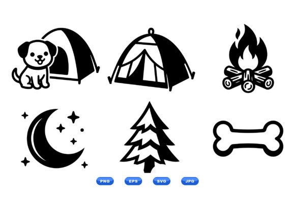 Cute Camping Dog Icons Review