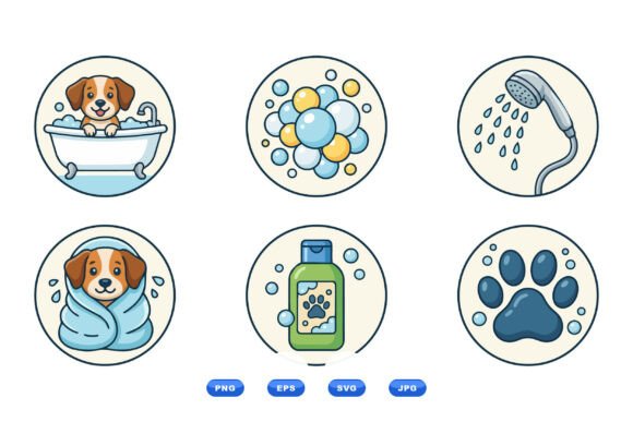 Cute Dog Bath Clipart Set Review