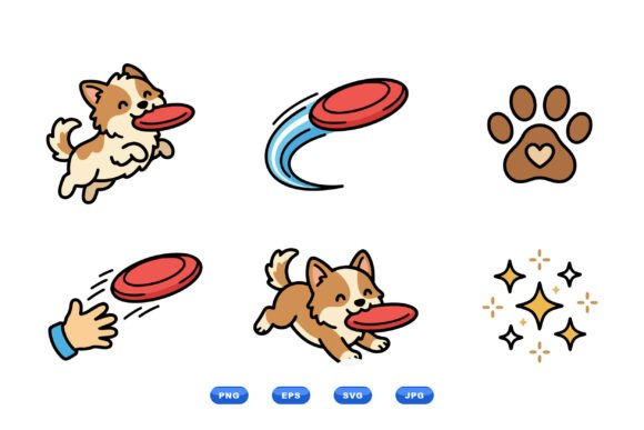 Cute Dog Frisbee Clipart Set Review