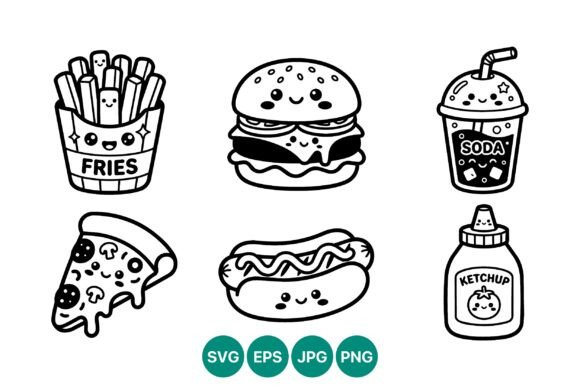 Cute Fast Food Kawaii Icon Set Review