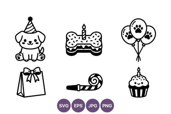 Cute Puppy Party Elements Vector Review