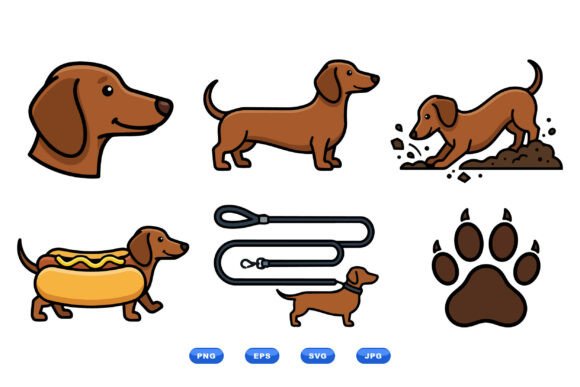 Dachshund Cartoon Clipart Set Review