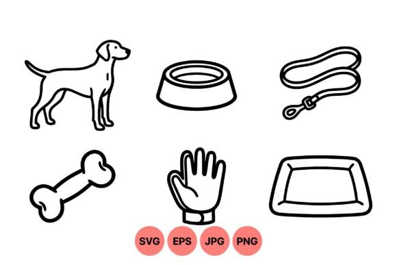 Dog Care Essentials Line Art Review