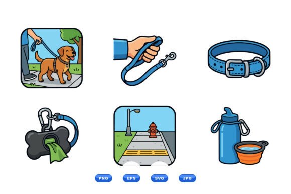 Dog Walking Essentials Clipart Review