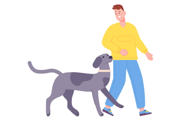 Man Walking with Pet Design Review