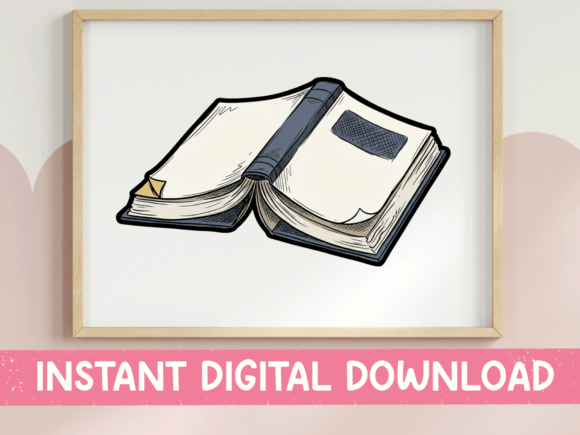 Open Book Cartoon Illustration Review
