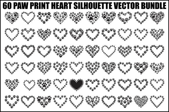 Paw Print Heart Silhouette Vector Bundle Review