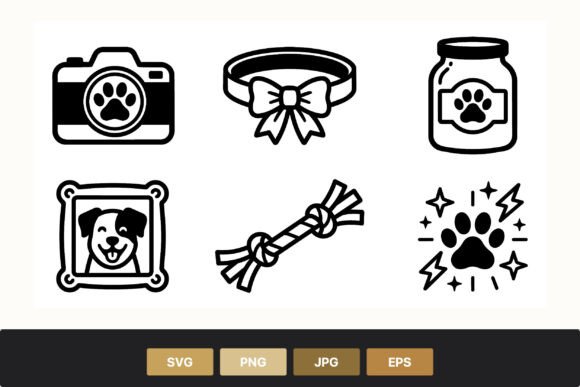 Pet Care Icons Paw Print Set Review