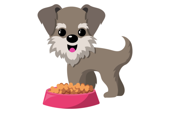 Puppy with Food Bowl Cartoon Design Review