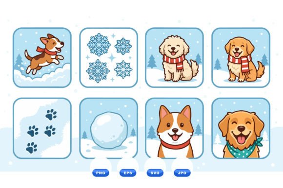 Winter Puppy Clipart Pack Review for Embroidery Projects
