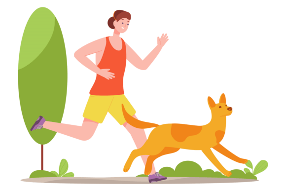 Woman Running with Dog Embroidery Design Review